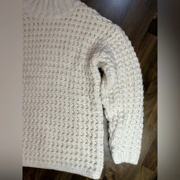 SKYE’S THE LIMIT WOMENS CHUNKY OPEN KNIT MOCK TURTLENECK WHITE/CREAM SWEATER XL - Picture 6 of 10